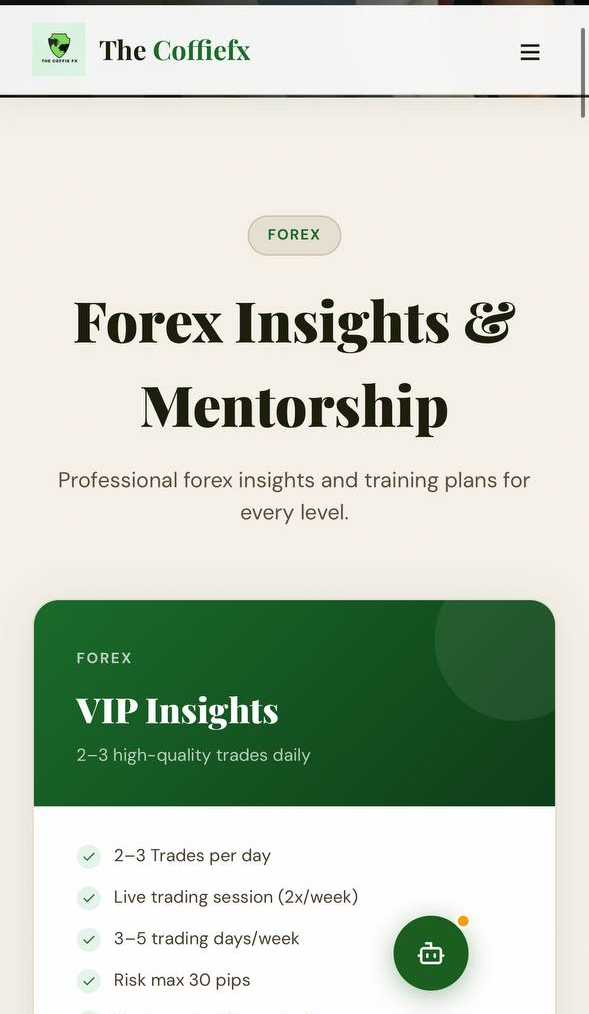 CoffieFX Forex Insights & Mentorship — VIP membership plans