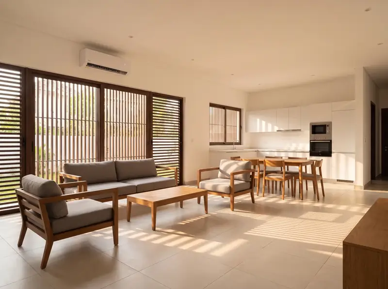 2-bed serviced apartment interior