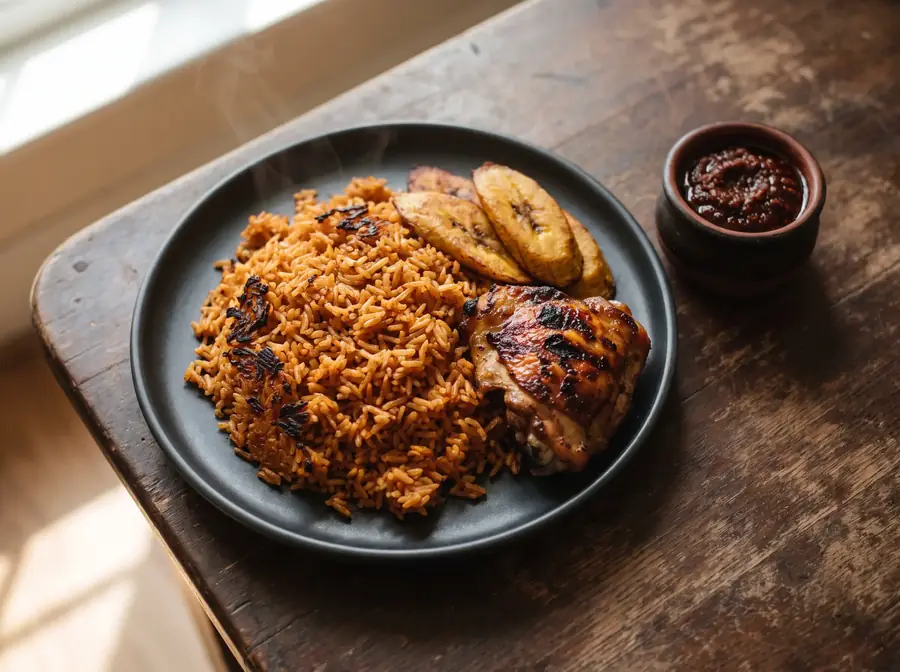 Signature Ghanaian jollof plate
